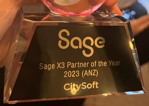 Sage X3 Partner of the year 2023 goes to CitySoft Consulting
